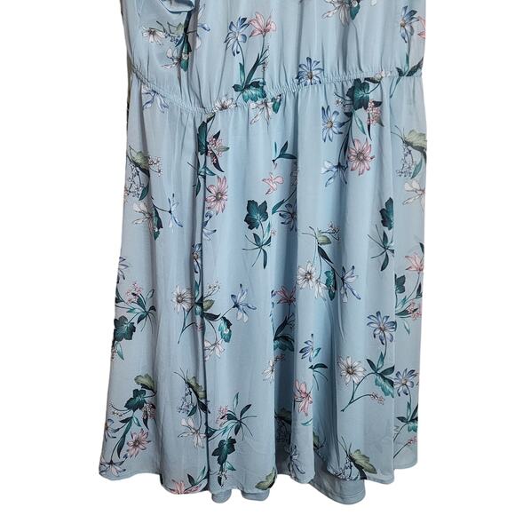 Torrid Mini Chiffon Smocked Dress, Floral Blue, 2X NWT - Picture 6 of 8